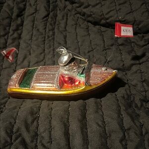 Santa Claus Speedboat Ornament